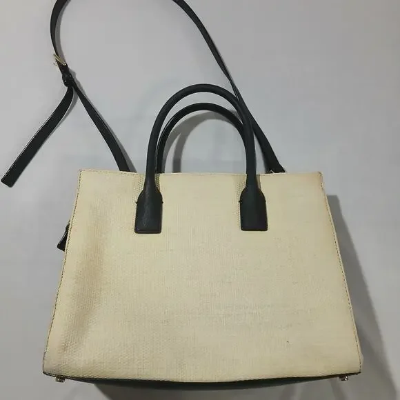 Kate Spade Handbag New York Cameron Street Shell Staci Straw Medium Tote Raffia - Picture 5 of 16